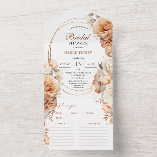 Rusty Rozen Vrijgezellenfeest Recept All In One Uitnodiging (Binnen)