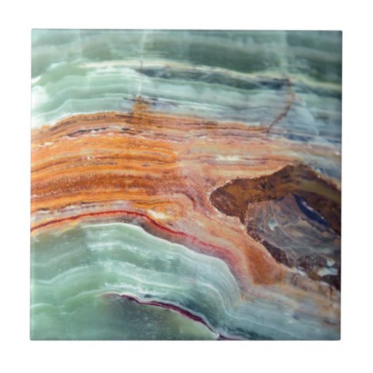 Rusty Sagey Minty Quartz Tegeltje (Voorkant)