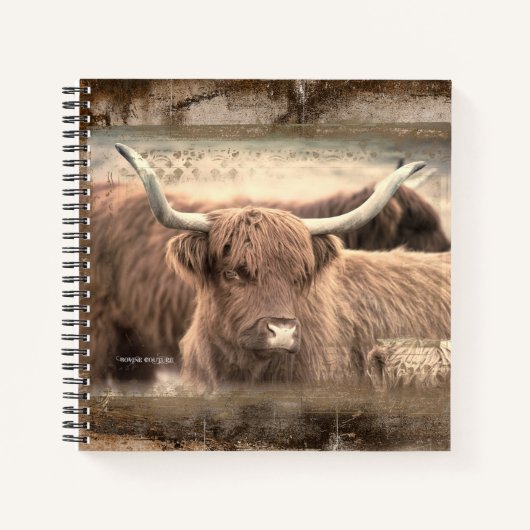 Rusty Scottish Highlander Notebook Journal Notitieboek (Voorkant)