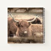 Rusty Scottish Highlander Notebook Journal Notitieboek (Achterkant)