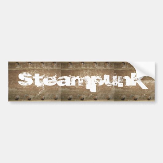 Rusty Scratched Metal, Steampunk Bumpersticker (Voorkant)