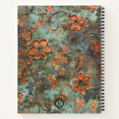 Rusty Sinaasappel Gestegen Bloemspiraal Notitieboe Notitieboek (Achterkant)