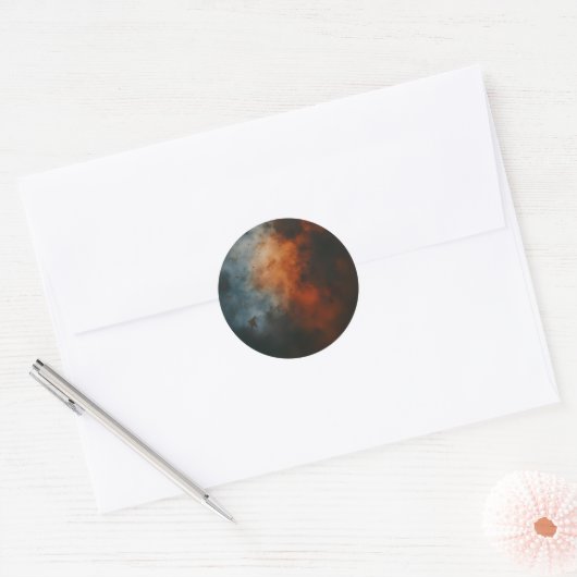 Rusty Spaces Ronde Sticker (Envelop)
