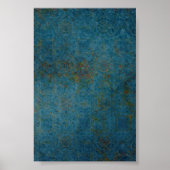 Rusty Spots Blue Pattern Achtergrond Poster (Voorkant)