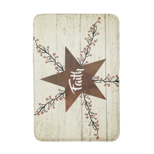 Rusty star and berries, Faith Badmat (Voorkant Verticaal)