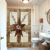 Rusty star and berries, Faith in wood lijst Douchegordijn