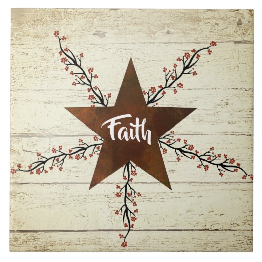 Rusty star and berries, Faith Tegeltje (Voorkant)