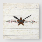 Rusty star en bessen vierkante klok (Voorkant)