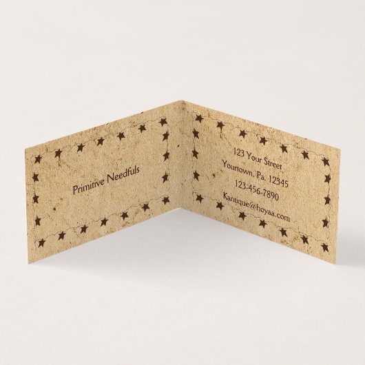Rusty Stars & Candle Folded Visitekaartje (Binnen)