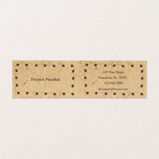 Rusty Stars & Candle Folded Visitekaartje (Binnenkant ongevouwen)