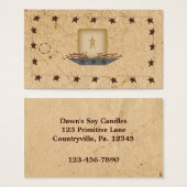 Rusty Stars & Candle Hang Label Visitekaartje (Voorkant /achterkant)