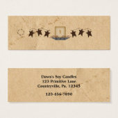 Rusty Stars & Candle Skinny Hang Label Mini Visitekaartjes (Voorkant /achterkant)
