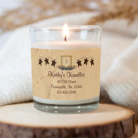 Rusty Stars en Candle Product Label