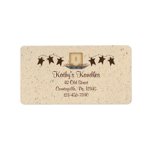Rusty Stars en Candle Product Label (Voorkant)