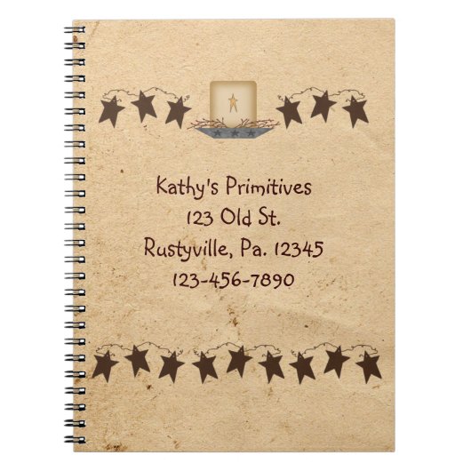 Rusty Stars en kaars Notitieboek (Voorkant)