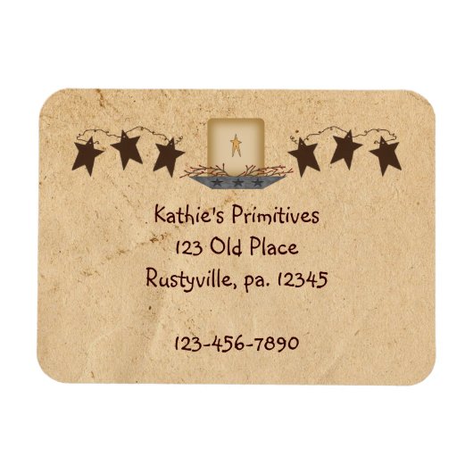 Rusty Stars en kaars Premium Magnet Magneet (Horizontaal)