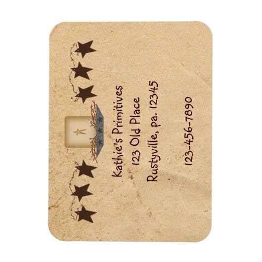 Rusty Stars en kaars Premium Magnet Magneet (Verticaal)