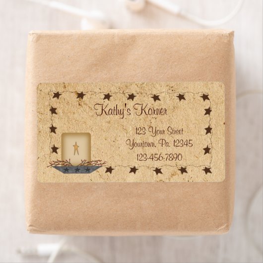 Rusty Stars en kaarslabel Etiket (Insitu)