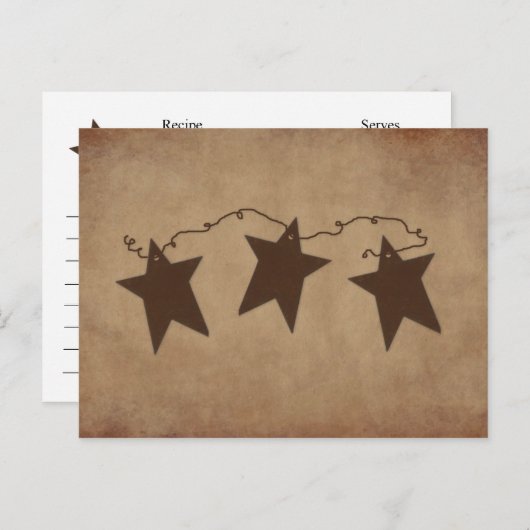 Rusty Stars Recipe Card Briefkaart (Voorkant / Achterkant)