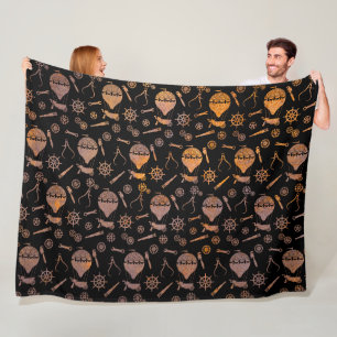 Rusty Steampunk-ballonthema Fleece Deken