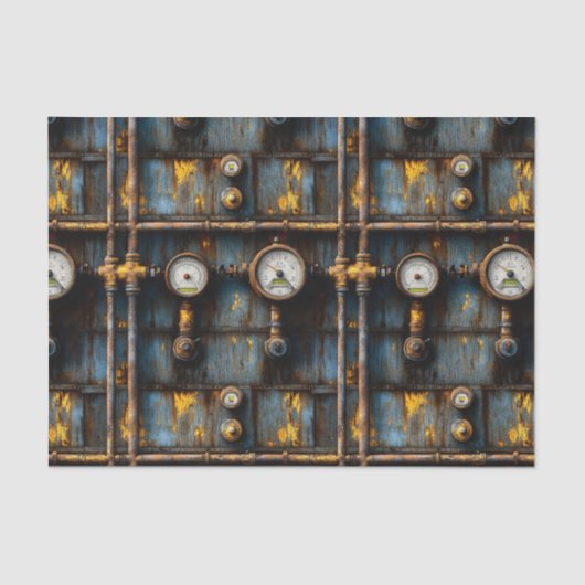 Rusty Steampunk Loodgieterspatroon BM8 Decoupage Tissuepapier (Voorkant)