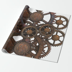 Rusty Steampunk Metal Gears Cadeaupapier