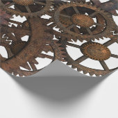 Rusty Steampunk Metal Gears Cadeaupapier (Hoek)