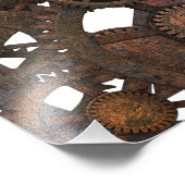 Rusty Steampunk Metal Gears Foto Afdruk (Hoek)