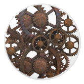 Rusty Steampunk Metal Gears Keramische Knop (Voorkant)