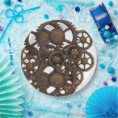 Rusty Steampunk Metal Gears Papieren Bordje (Feest)