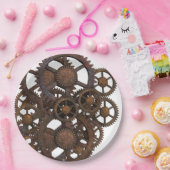 Rusty Steampunk Metal Gears Papieren Bordje (Feest)