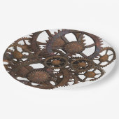 Rusty Steampunk Metal Gears Papieren Bordje (Gekanteld)