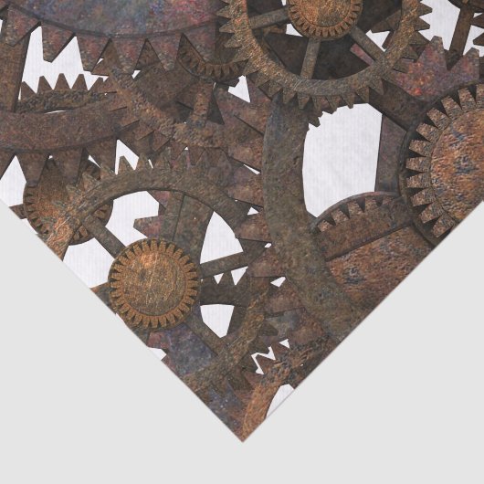 Rusty Steampunk Metal Gears Tissuepapier (Detail)