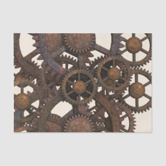 Rusty Steampunk Metal Gears Tissuepapier