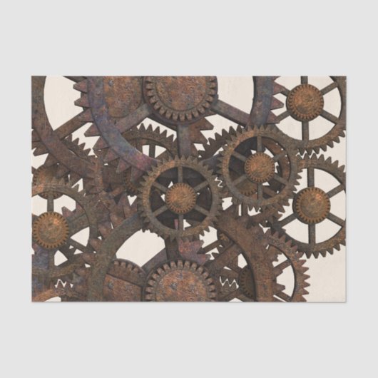Rusty Steampunk Metal Gears Tissuepapier (Voorkant)