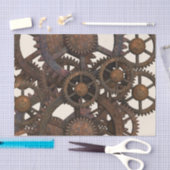 Rusty Steampunk Metal Gears Tissuepapier (Craft)