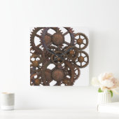Rusty Steampunk Metal Gears Vierkante Klok (Huis)