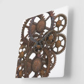Rusty Steampunk Metal Gears Vierkante Klok (Hoek)