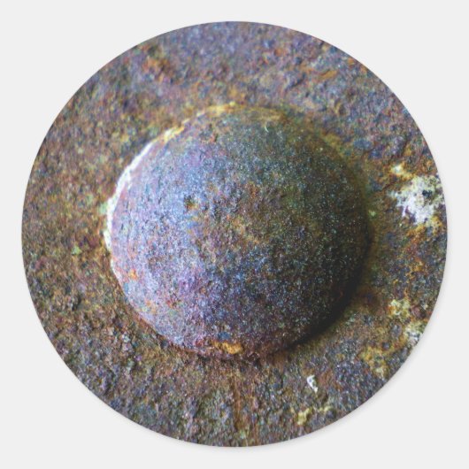 Rusty Steel Industrial Rivet Ronde Sticker (Voorkant)