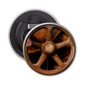 Rusty Submarine Hatch Wheel Button Flesopener (Voorkant)
