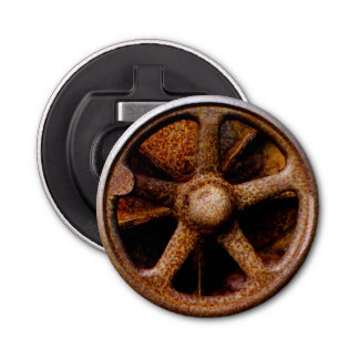 Rusty Submarine Hatch Wheel Button Flesopener