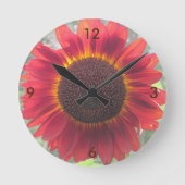 Rusty Sunflower Wall Clock Ronde Klok (Voorkant)