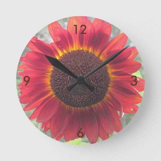 Rusty Sunflower Wall Clock Ronde Klok (Voorkant)