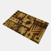 Rusty Tapa Hawaiian Petroglyph Warrior Deuren Mat (Schuin)