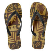 Rusty Tapa Hawaiian Petroglyph Warriors Teenslippe Teenslippers (Voetbed)