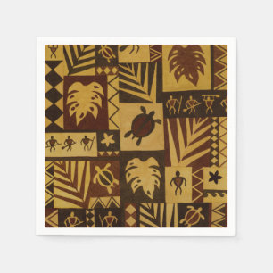 Rusty Tapa Hawaiian Warrior Paper Napkins Servet