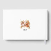 Rusty Terracotta Peony Floral Wedding Guest Book Gastenboek (Achterkant)