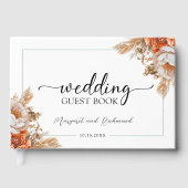 Rusty Terracotta Peony Floral Wedding Guest Book Gastenboek (Voorkant)