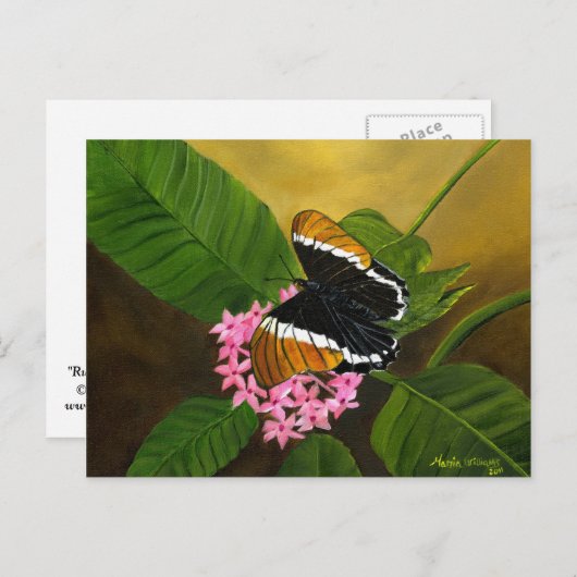 Rusty-tipped Butterfly Briefkaart van Maria Willia (Voorkant / Achterkant)