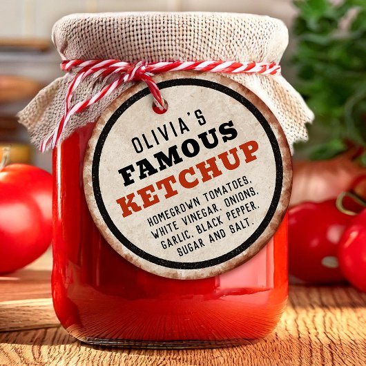 Rusty tomato ketchup label
